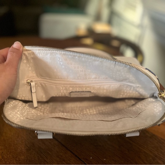 Kate Spade Blue/White Canvas & Leather Floral Hand Bag - Picture 6 of 11